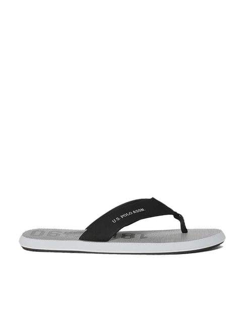 U S Polo Assn U.S. Polo Assn. Men's MARINOS 2.0 Black & Grey Flip Flops