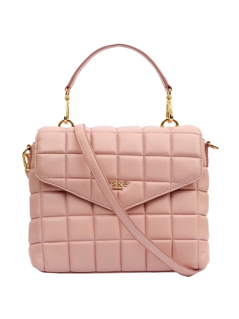 Topshop Cali quilted chain crossbody bag in bright pink