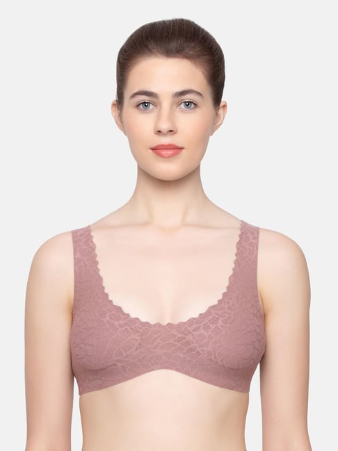 Sloggi Dusty Pink Non-Wired Padded Bralette Bra Price in India