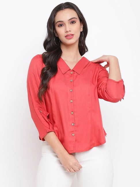 Latin Quarters Coral Regular Fit Shirt Price in India