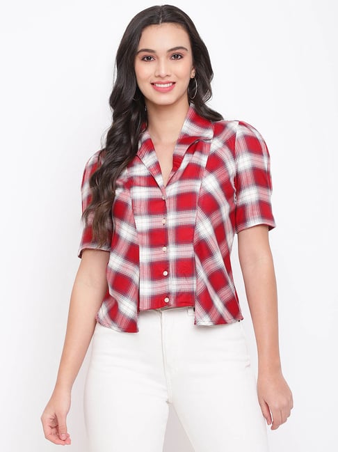 Latin Quarters Red Check Shirt Price in India