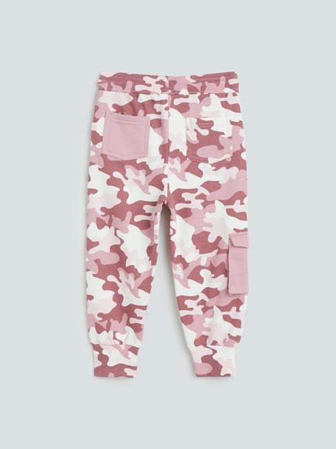 Buy HOP Kids by Westside Pink Camouflage Design Joggers Online at