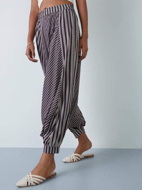 Womens Cotton Linen Cropped Harem Pants Summer Combat Cargo Wide Leg  Trousers  eBay