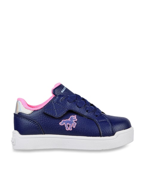 Skechers Girls E-PRO-LIL UNICORN Blue Pink Casual Shoes - Main Image