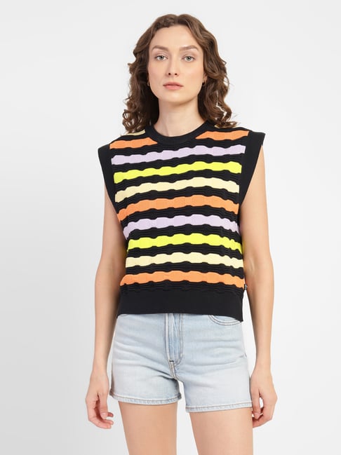 Buy Levi's Multicolored Pure Cotton Striped Sweatshirt for Women