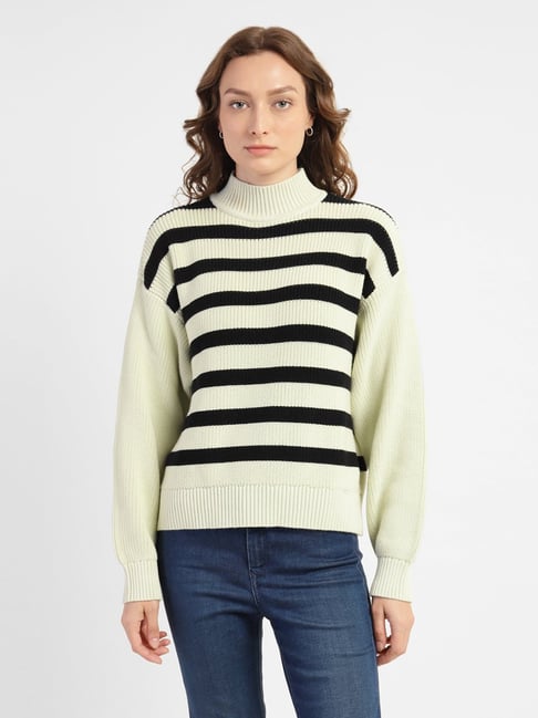 Black and white striped hotsell sweatshirt womens