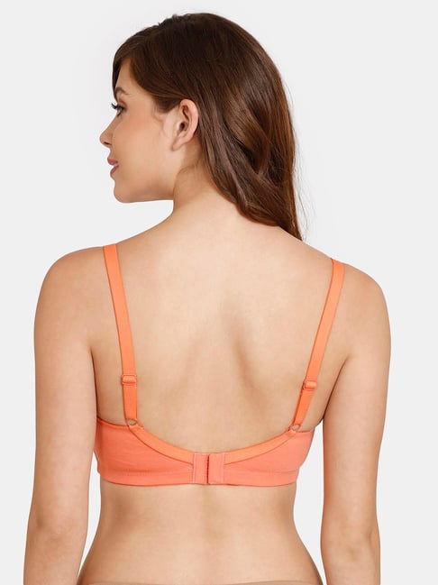 Rosaline Double Layered Wirefree Comfort Backless Bra- Coral Pink