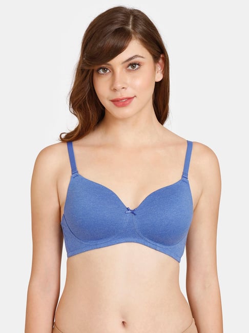 Rosaline by Zivame Blue Non Wired Padded T-Shirt Bra Price in India