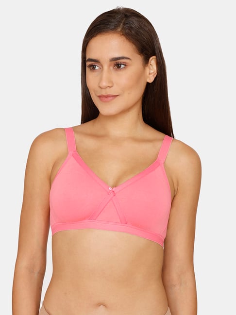Zivame Pink Non Wired Non Padded Full Coverage Bra Price in India