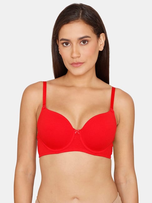 Zivame Red Non Wired Padded T-Shirt Bra Price in India