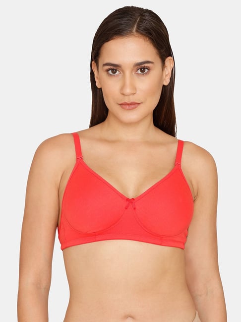 Buy Zivame Red Non Wired Non Padded Full Coverage Bra for Women