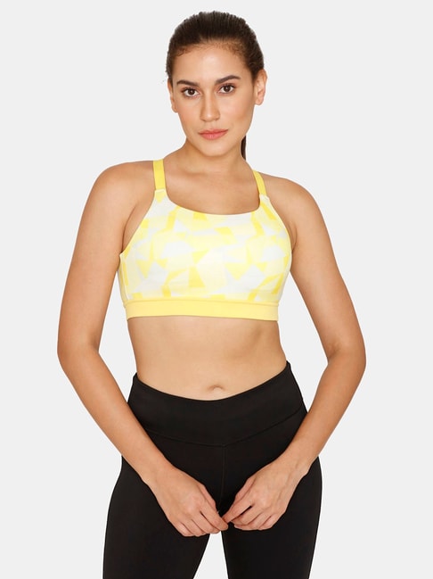 Buy Zelocity by Zivame Yellow & White Non Wired Non Padded Sports