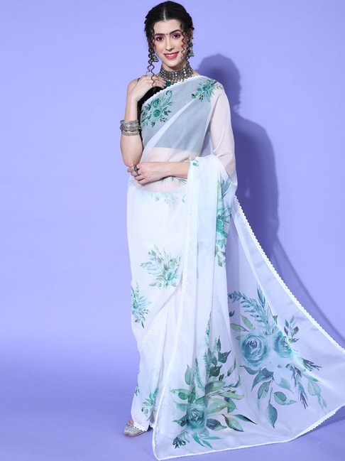 Rosefinch Ecoloom Floral Printed Saree – ECOLOOM ® Shop