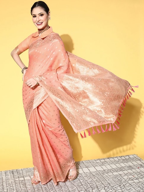 Buy peach Sarees for Women by Dressfolk Online | Ajio.com