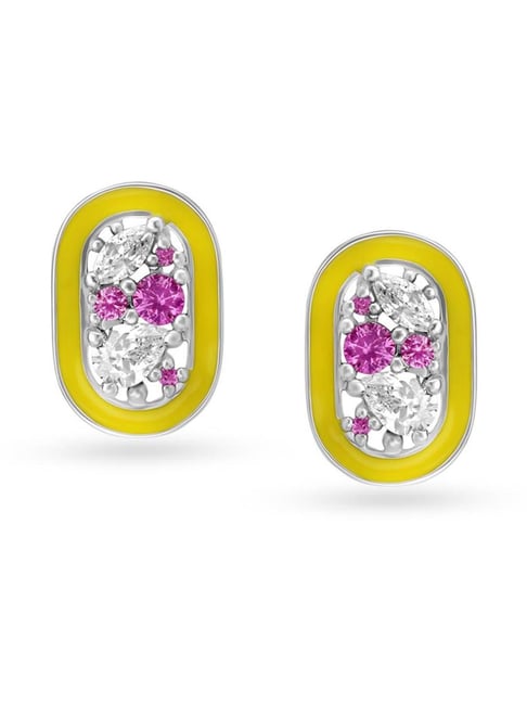 Fancy Floral Gold and Diamond Stud Earrings