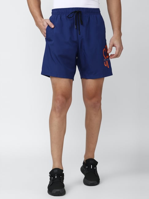 Peter England Blue Slim Fit Printed Shorts-picture-36