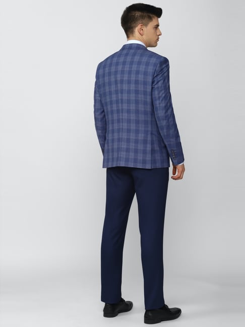 Van heusen blue hot sale check suit