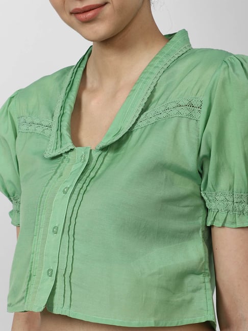 forever 21 green blouse