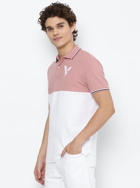 Buy American Eagle Outfitters Pink White Cotton Colour Block T