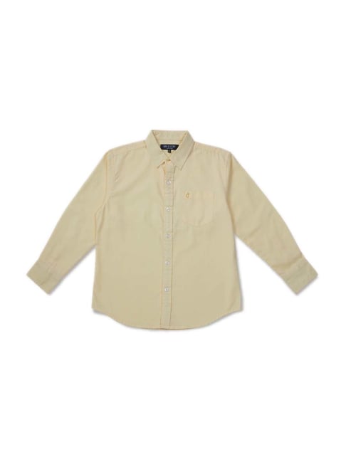 Gini & Jony Kids Khaki Cotton Regular Fit Full Sleeves Shirt