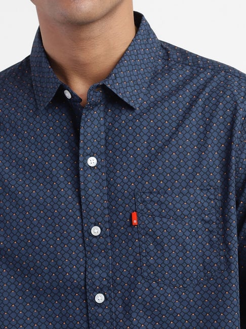 Buy Levi'S Navy Slim Fit Printed Shirts for Mens Online Tata CLiQ