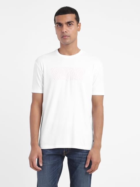 Levis Levi'S Brilliant White Cotton Regular Fit Printed T-Shirts