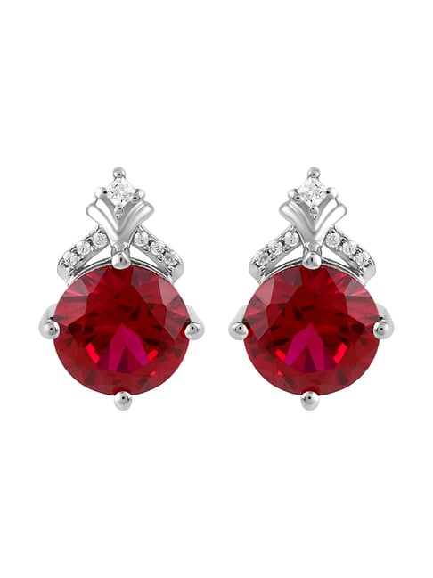 RUBY HEART HALO STUDS – SHAY JEWELRY