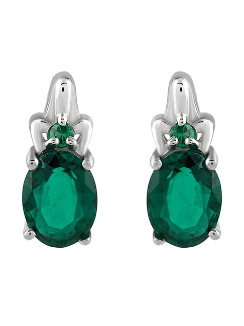 Green Oval Gold Emerald Earrings at Rs 21600/pair in Jaipur | ID:  21204165112