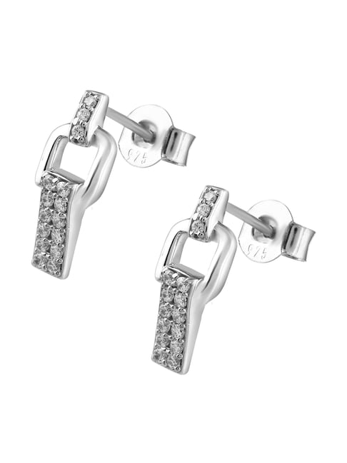 Sterling Silver Round 4mm Clear CZ Crystal Mens Ear Stud |  Jewellerybox.co.uk