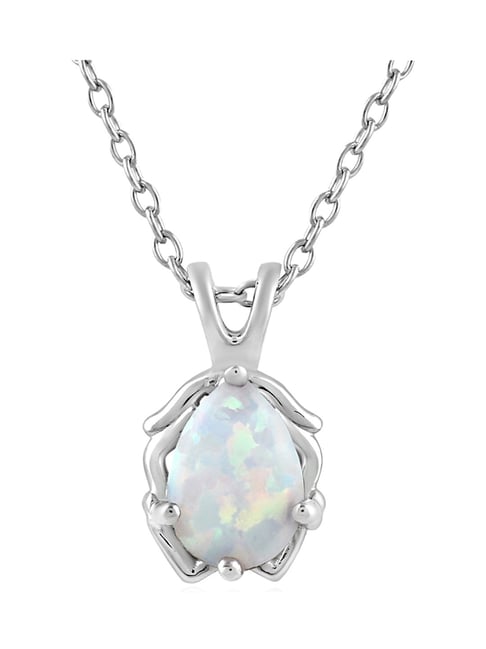 TANGPOET 8mm Opal Necklace Sterling Silver Dainty India | Ubuy