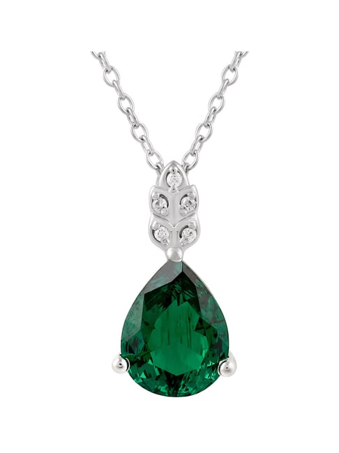 Rosecliff Diamond & Emerald Bar Necklace in 14k Gold (May)