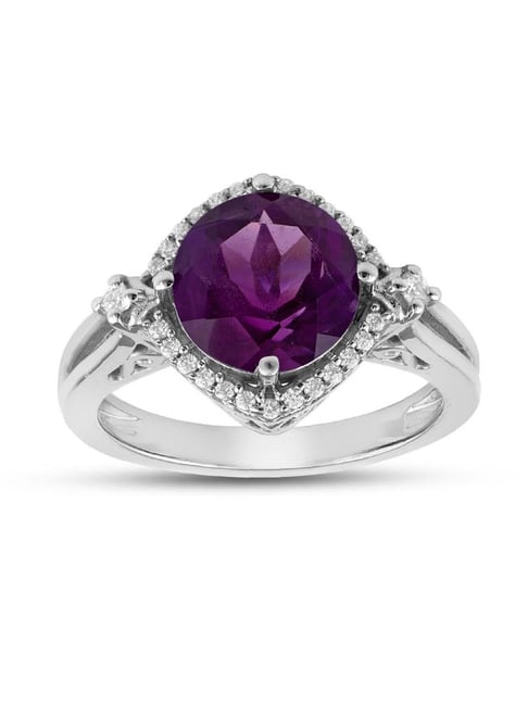 Fairtrade Gold, Purple Sapphire and Diamond Engagement Ring