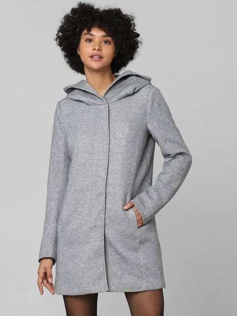 Only Light Grey Regular Fit Coat