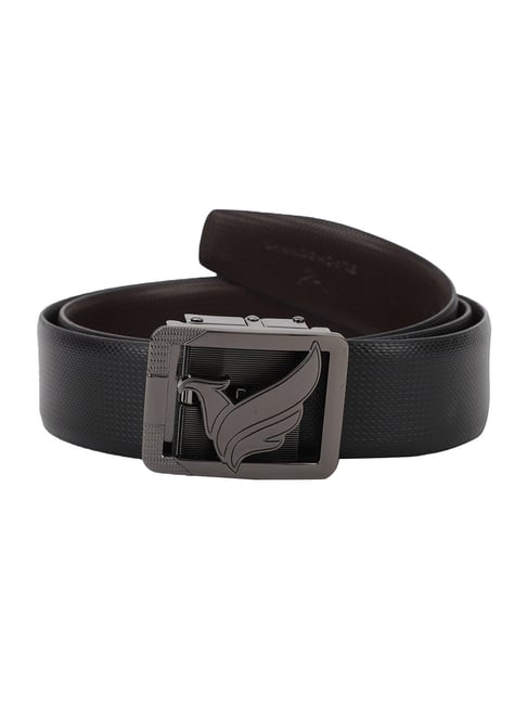 Blackberrys Black & Brown Textured Formal Leather Belt for Men