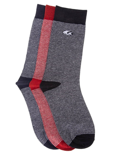 Allen Cooper Multicolor Self Design Socks - Pack of 3