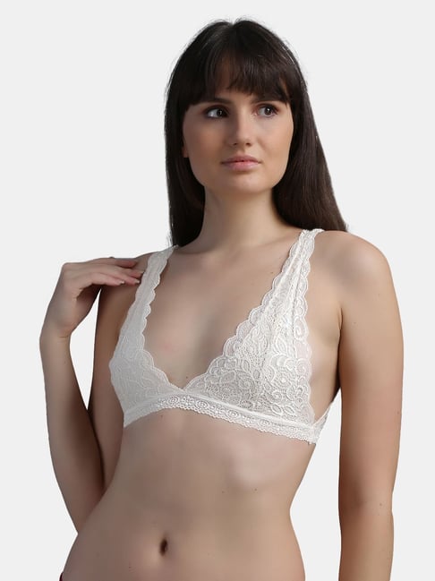 N-Gal White Non-wired Non-padded Bralettes Bra