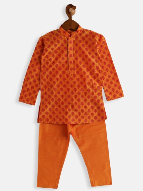 VASTRAMAY SISHU Orange Cotton Printed Kurta Set-picture-18