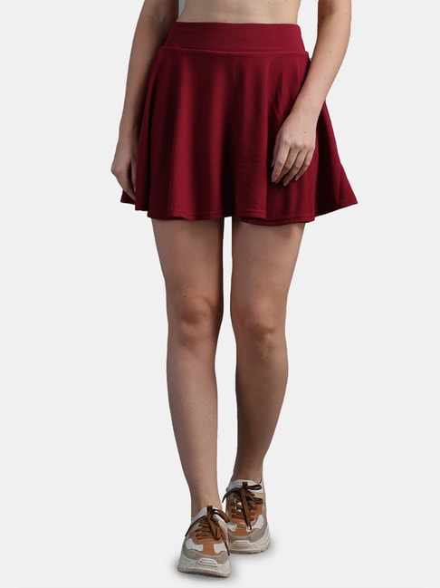 N-Gal Maroon Mini Skirt Price in India