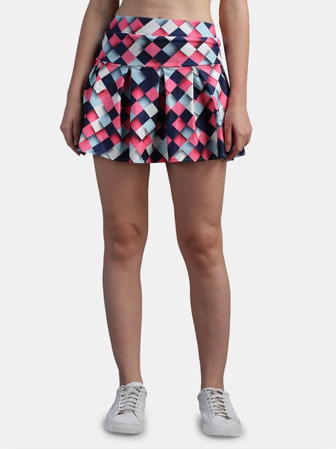 N-Gal Pink Checks Skirt Price in India