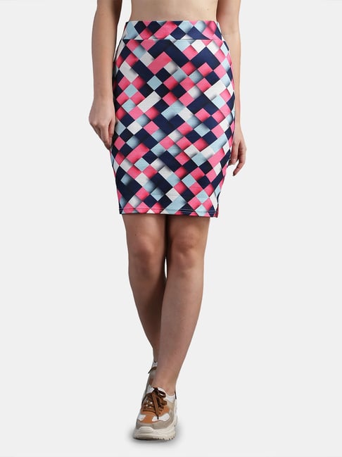 N-Gal Pink Checks Skirt Price in India