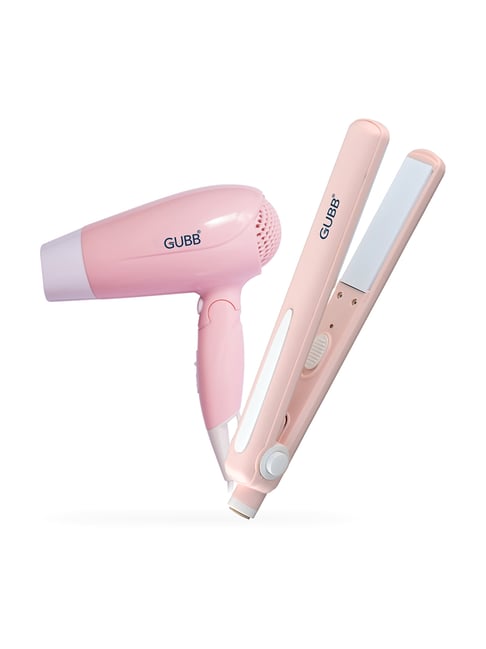 GUBB Pink Hair Dryer & Hair Straightener Combo Set-GUBB-Beauty&Grooming-TATA CLIQ