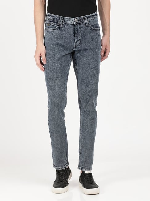 Lee Dark Blue Skinny Fit Heavily Washed Jeans