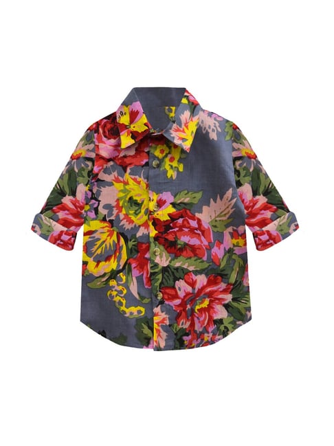 A.T.U.N. Grey Floral Print Full Sleeves Shirt-picture-40