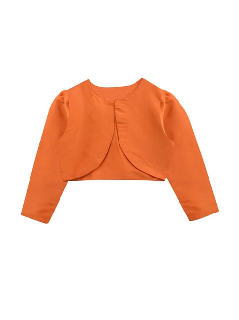 A.T.U.N. Orange Solid Full Sleeves Shrug-picture-38