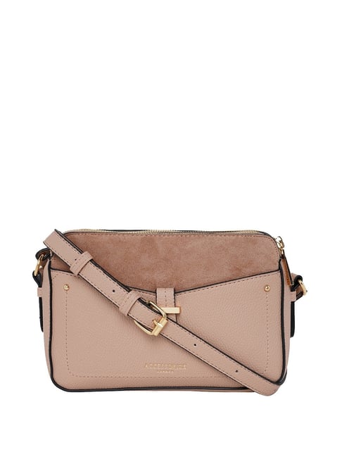 Accessorize London Women's Faux Leather Tan Romeo Shoulder Bag