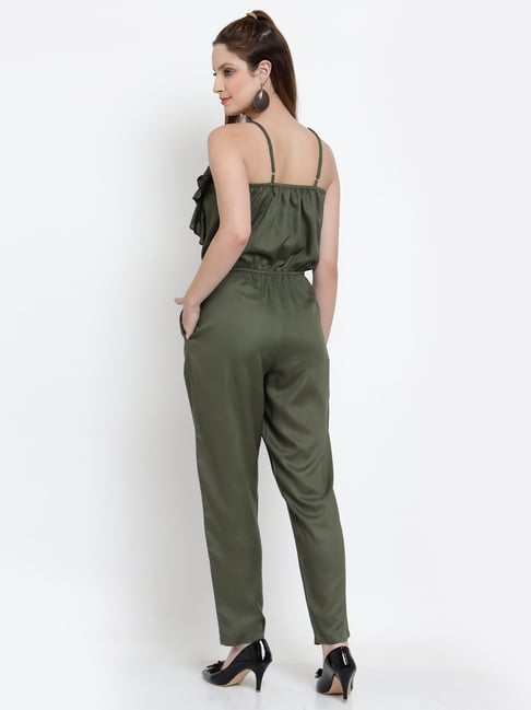 Olive green sales strapless jumpsuit