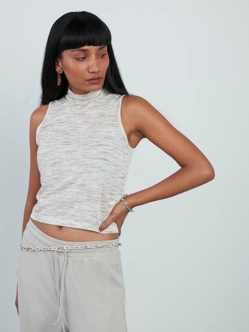 Nuon by Westside Brown Printed Crop Top Price in India