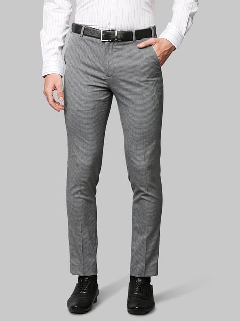 Cantabil Men's Light Grey Formal Trousers