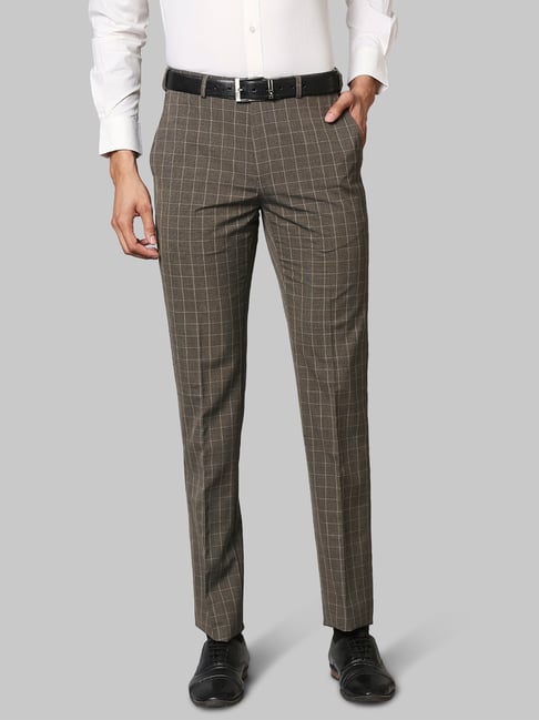 Raymond Pv Formal Check Trouser fabric Colour Silver