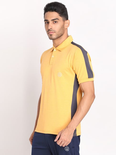 Buy Chkokko Yellow Melange Regular Fit Colour Block Polo T-Shirt for Mens  Online @ Tata CLiQ